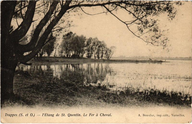 Carte postale ancienne Trappes Etang de Saint-Quentin à Trappes