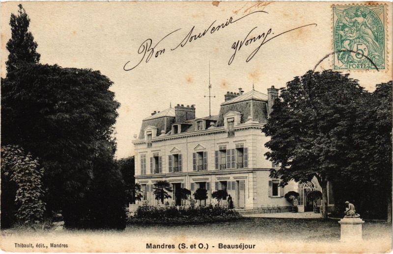 Carte postale ancienne Mandres Beausejour