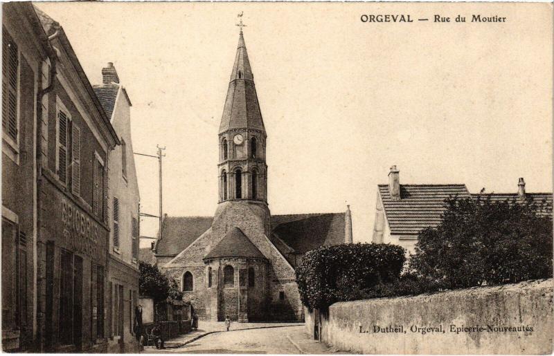Carte postale ancienne Orgeval Rue du Moutier à Orgeval