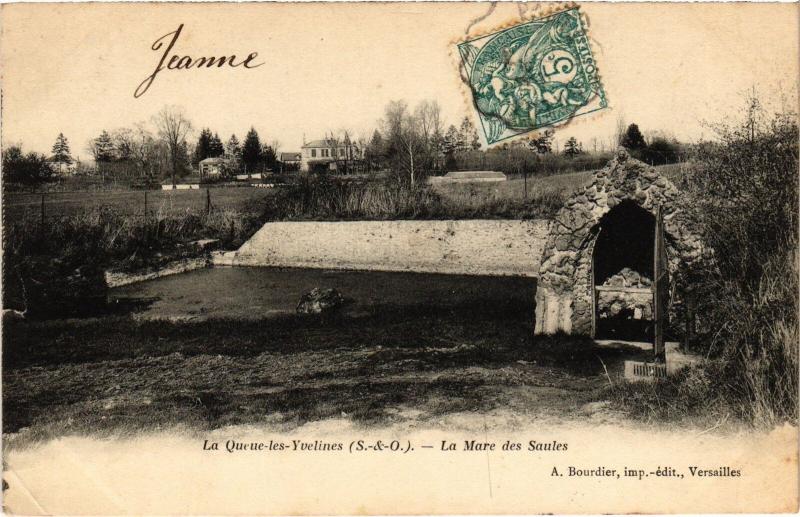 Carte postale ancienne La Queue lez Yvelines la mare de Saules