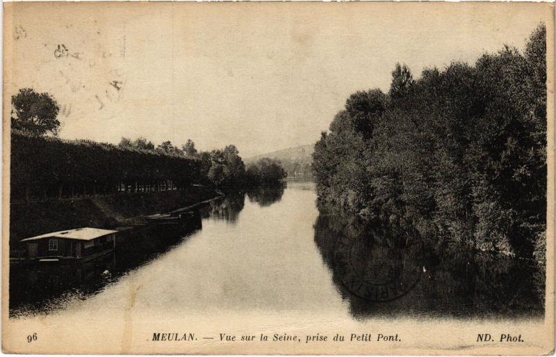 Carte postale ancienne Meulan vue de la Seine