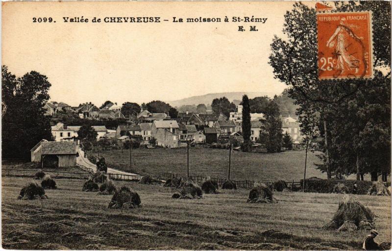 Carte postale ancienne Chevreuse la moisson a Saint-Remy à Chevreuse