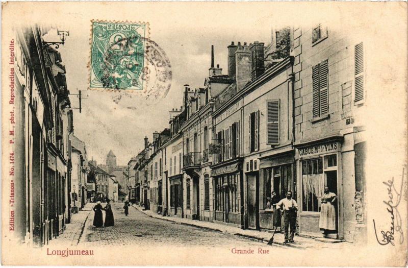 Carte postale ancienne Longjumeau Grande Rue