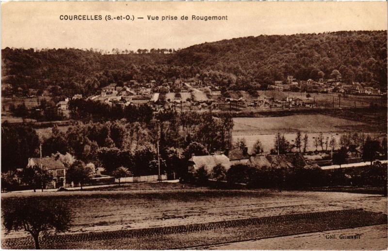 Carte postale ancienne Courcelles vue prise de Rougemont