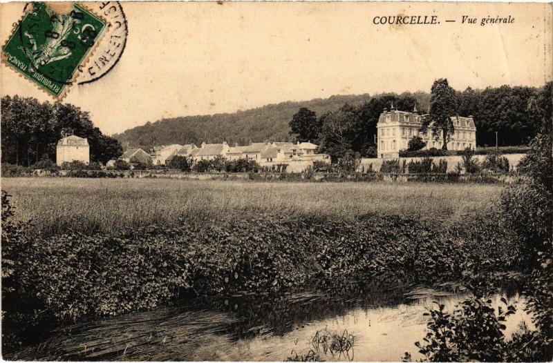 Carte postale ancienne Courcelles vue generale