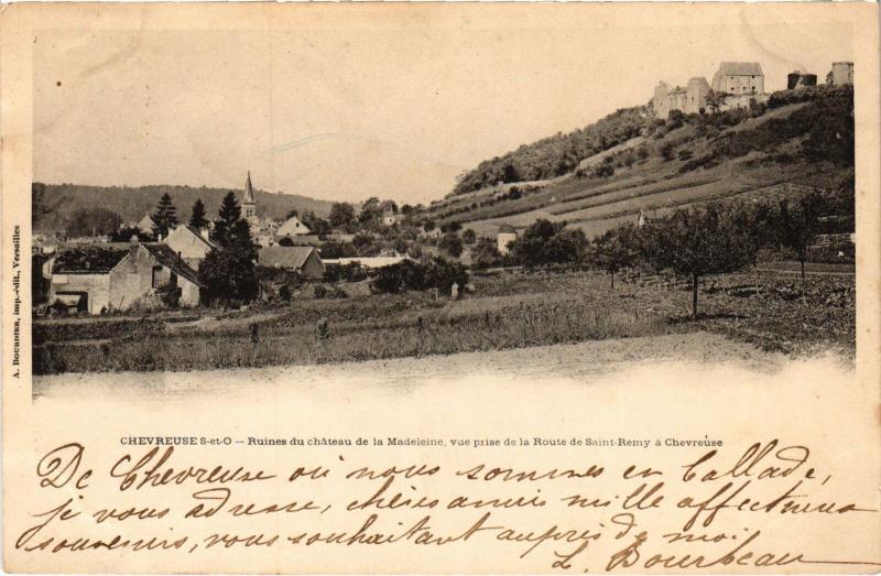Carte postale ancienne Chevreuse Ruines du Chateau à Chevreuse