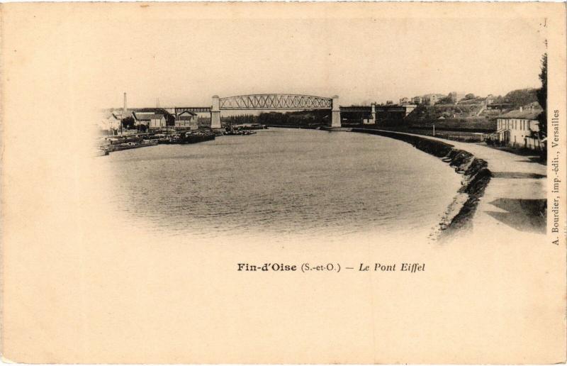 Carte postale ancienne Fin d'Oise Pont Eiffel