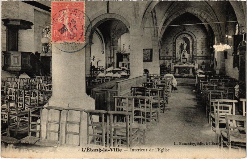 Carte postale ancienne Etang la Ville interieur de l'eglise