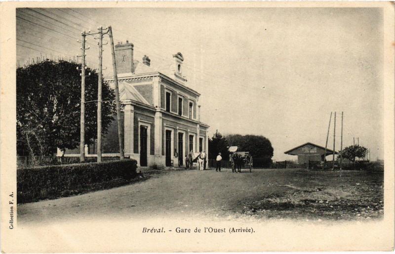 Carte postale ancienne Breval Gare de l'Ouest