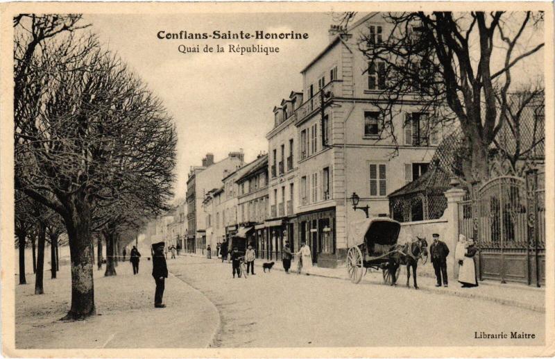 Carte postale ancienne Conflans Quai de la Republique
