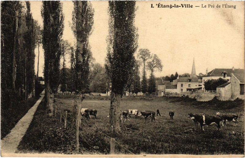 Carte postale ancienne Etang la Ville le Pre de l'etang