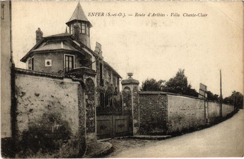 Carte postale ancienne Enfer Route d'Arthies Villa Chante Clair