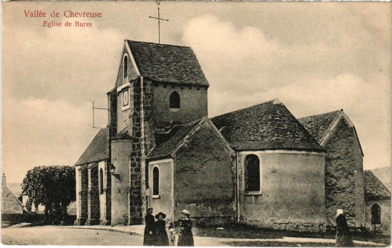 Carte postale ancienne Chevreuse Eglise de Bures à Chevreuse