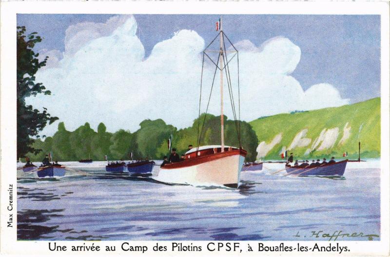Carte postale ancienne Une arrivee au Champ de Pilotins