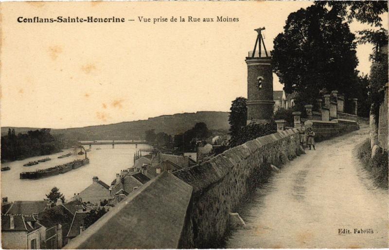 Carte postale ancienne Conflans vue prise de la Rue aux Moines