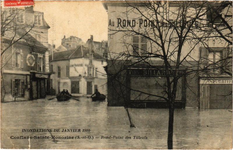 Carte postale ancienne Conflans Rond Point des Tilleufs