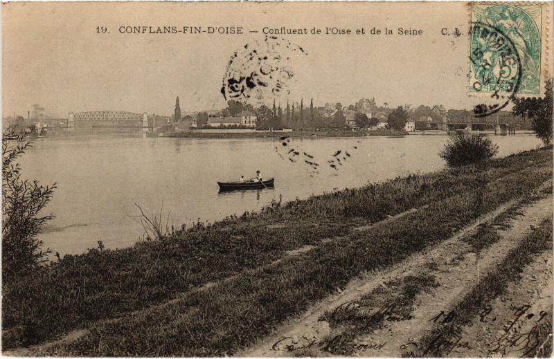 Carte postale ancienne Conflans Confluent de l'Oise