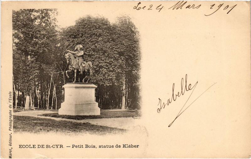 Carte postale ancienne St Cyr l'Ecole Statue de Kleber