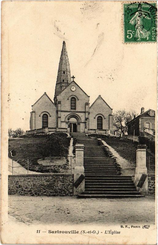 Carte postale ancienne Sartrouville Eglise à Sartrouville