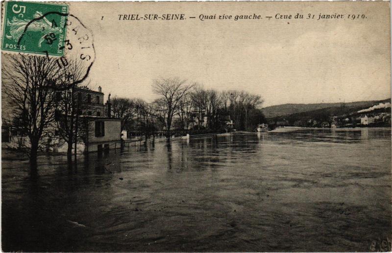 Carte postale ancienne Triel Quai rive gauche