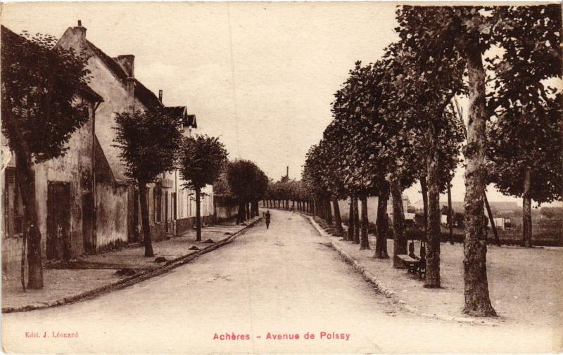 Carte postale ancienne Archeres Avenue de Poissy à Poissy