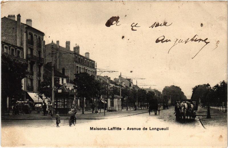 Carte postale ancienne Maisons Laffitte Avenue de Longueuil à Maisons-Laffitte