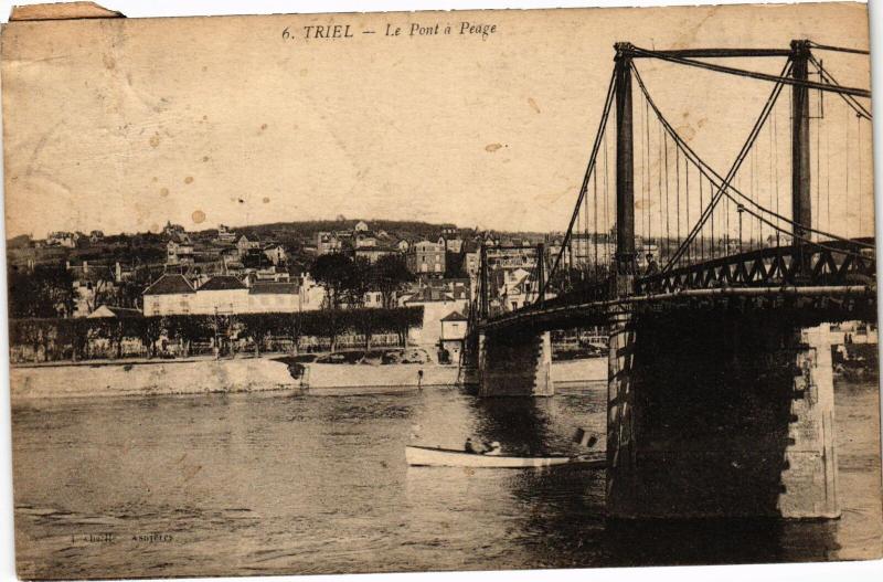 Carte postale ancienne Triel le Pont a Peage