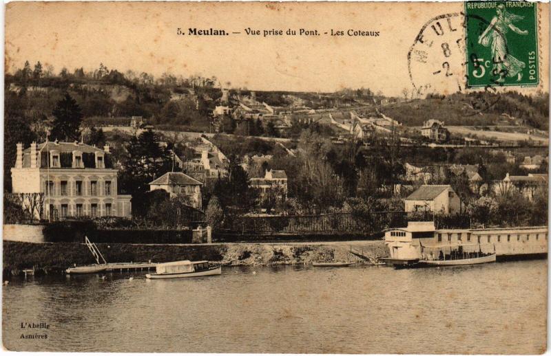 Carte postale ancienne Meulan vue prise du Pont