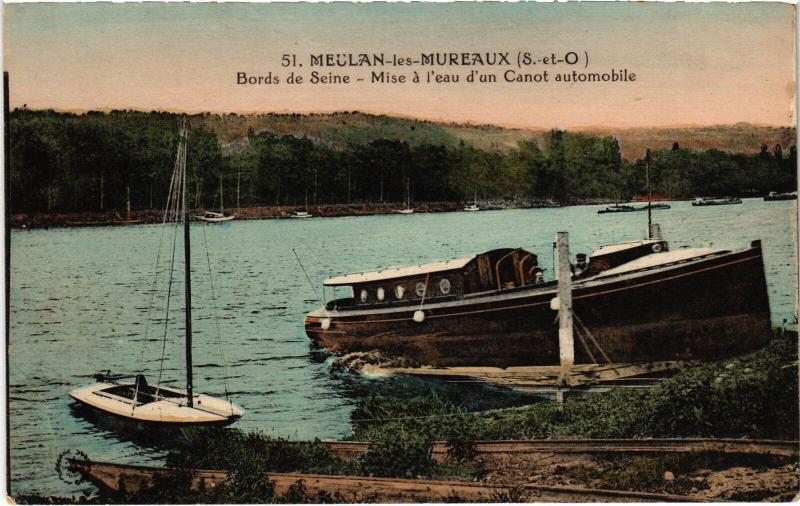 Carte postale ancienne Meulan bords de Seine