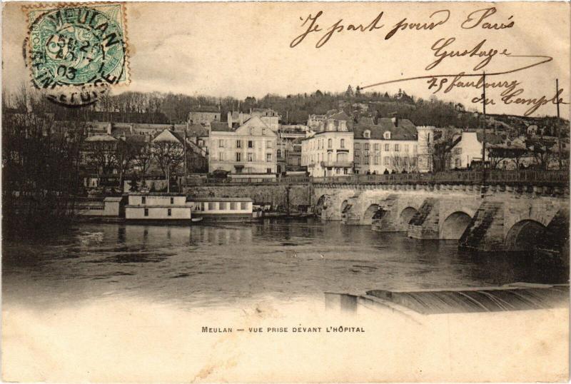 Carte postale ancienne Meulan vue prise devant l'hopital