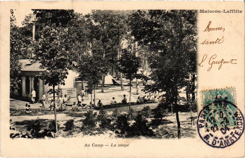 Carte postale ancienne Maisons Laffitte au camp la soupe à Maisons-Laffitte