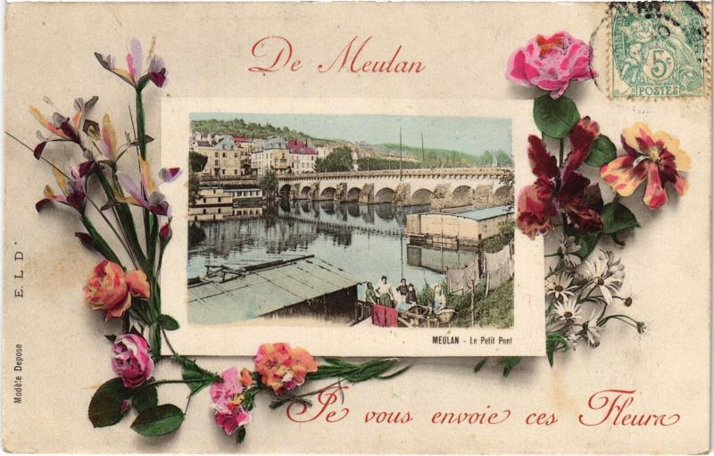 Carte postale ancienne Meulan souvenir