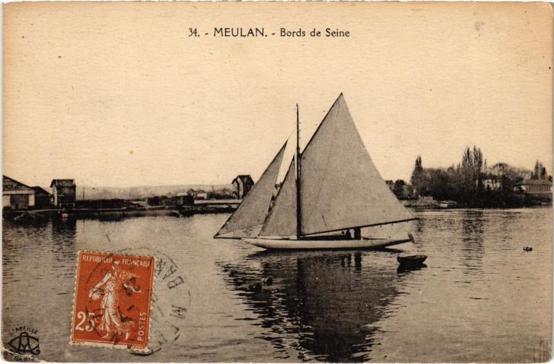 Carte postale ancienne Meulan Bords de Seine