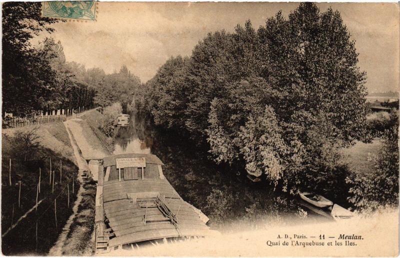 Carte postale ancienne Meulan Quai de l'Arquebuse