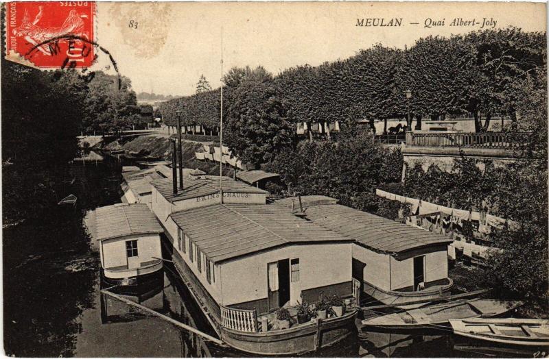 Carte postale ancienne Meulan Quai Albert Joly