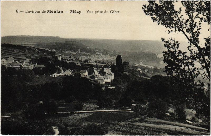 Carte postale ancienne Mezy vue prise du Gibet