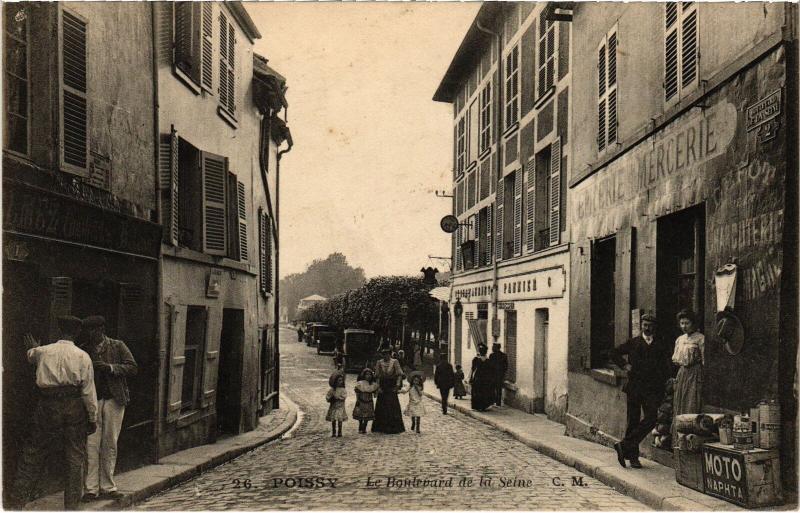 Carte postale ancienne Poissy Boulevard de la Seine à Poissy