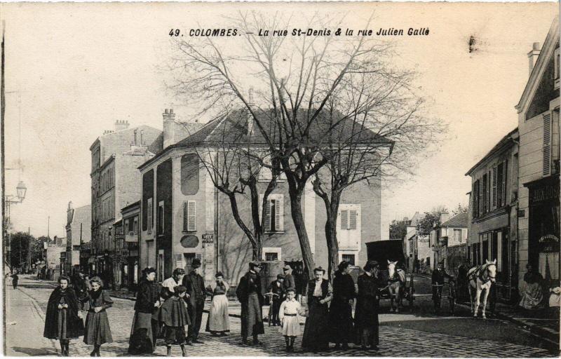Carte postale ancienne Colombes Rue Saint-Denis Rue Julien Gallé à Colombes