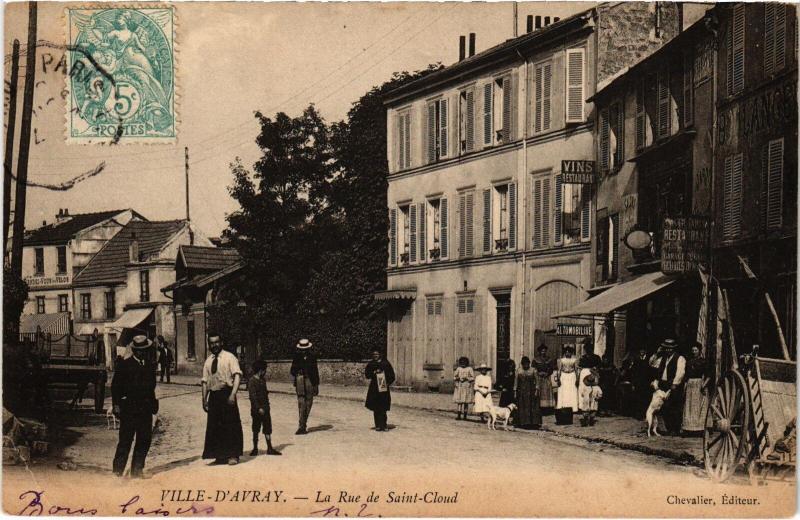 Carte postale ancienne Ville-d'Avray Rue de Saint-Cloud à Saint-Cloud