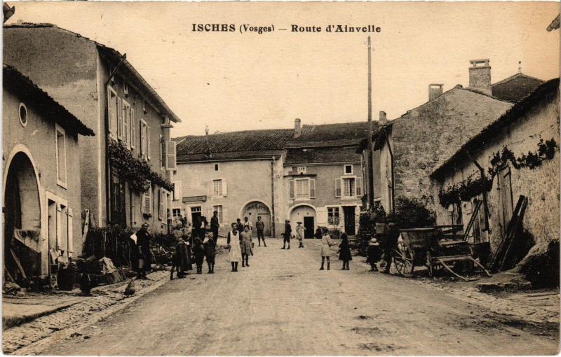 Carte postale ancienne Isches Route d'Ainvelle à Ainvelle