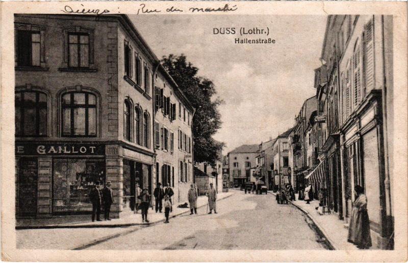 Carte postale ancienne Duss Dieuze Hallenstrasse à Dieuze