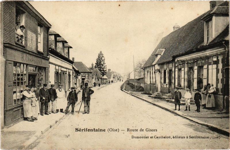 Carte postale ancienne Sérifontaine Route de Gisors à Sérifontaine