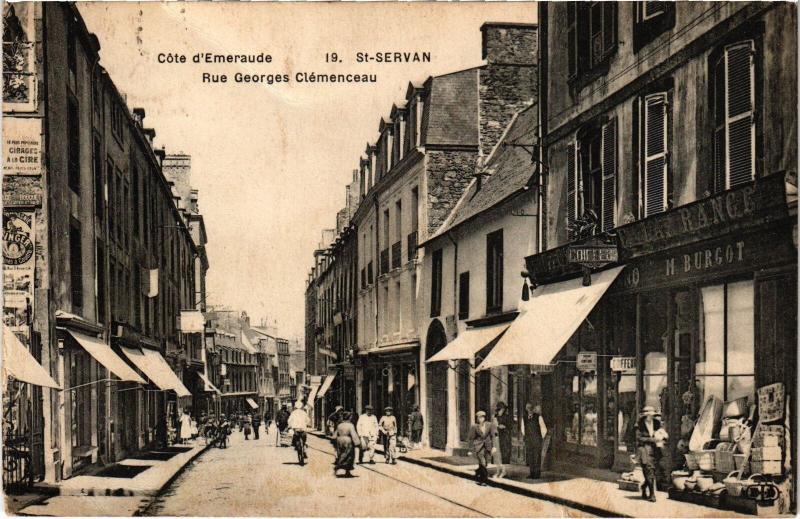 Carte postale ancienne Saint-Servan Rue Geroges Clémenceau