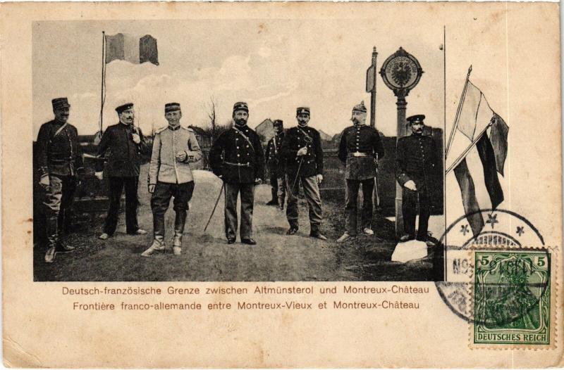 Carte postale ancienne Montreux Almnünsterol frontiere grenz Franco-German border