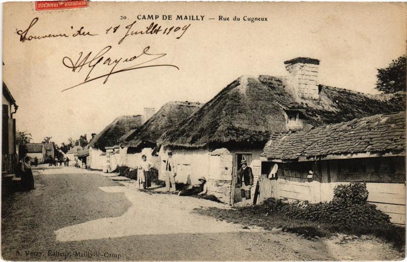 Carte postale ancienne Mailly le Camp Rue du Cugneux à Mailly-le-Camp