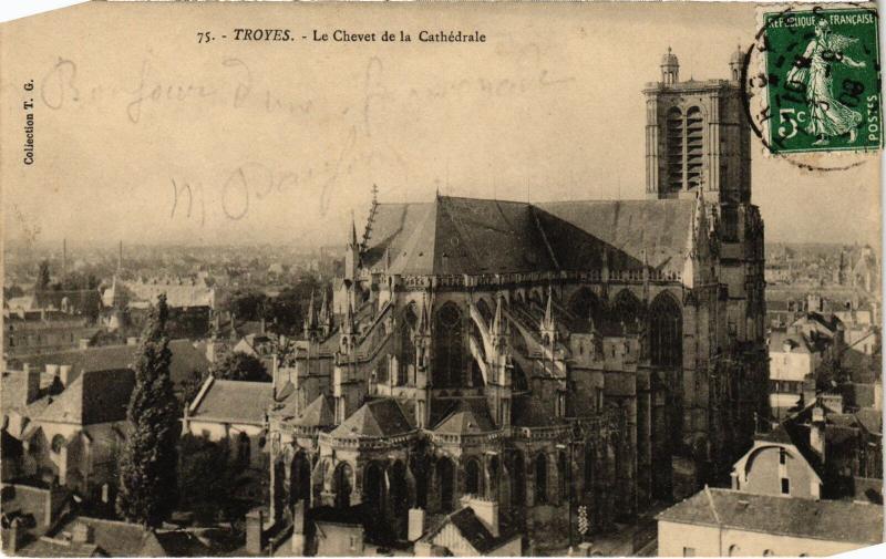 Carte postale ancienne Troyes le Chevet de la Cathedrale à Troyes