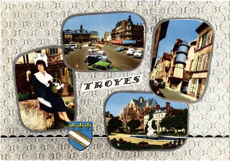 Carte postale ancienne Troyes souvenir à Troyes