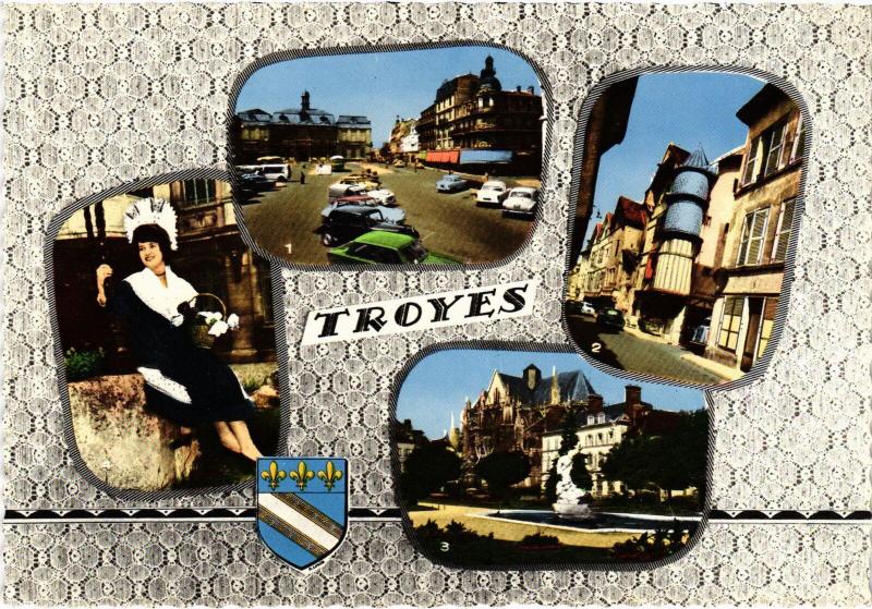 Carte postale ancienne Troyes souvenir à Troyes