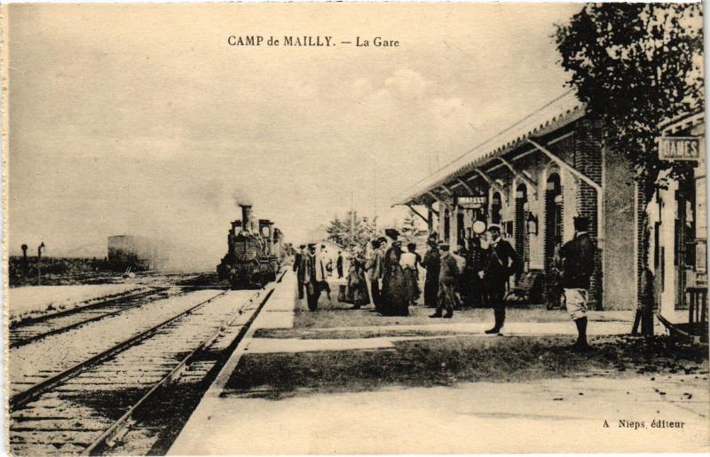 Carte postale ancienne Mailly le Camp la Gare à Mailly-le-Camp