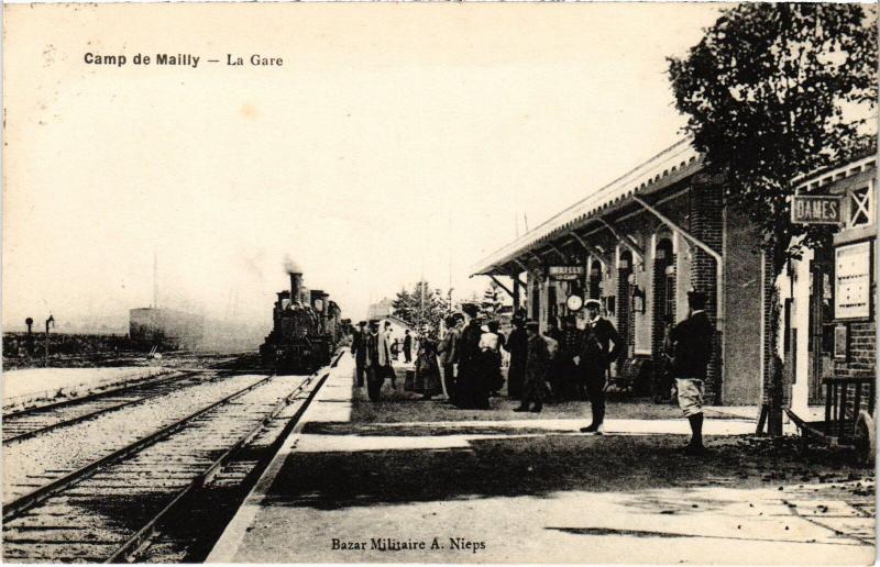 Carte postale ancienne Mailly le Camp la Gare à Mailly-le-Camp